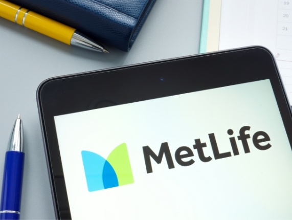 MetLife dental insurance logo on phone screen