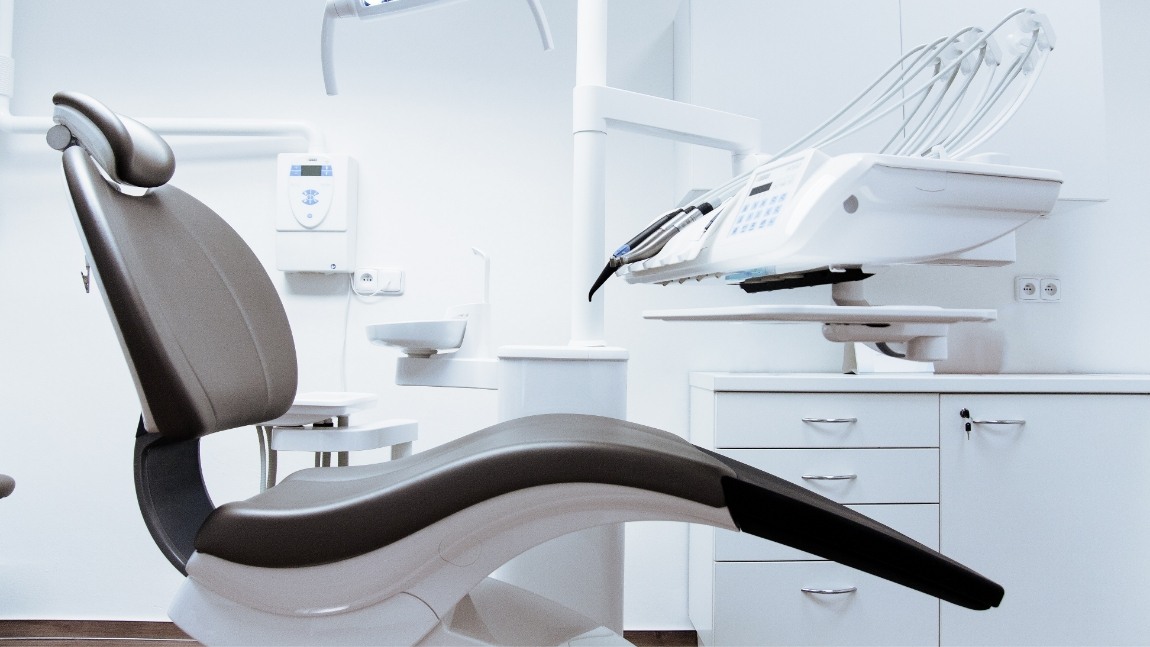 Sleek white dental chair in West Orange dental office