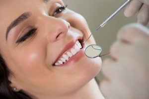 Woman at dentist