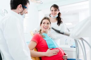 Pregnant woman at the dentist’s office